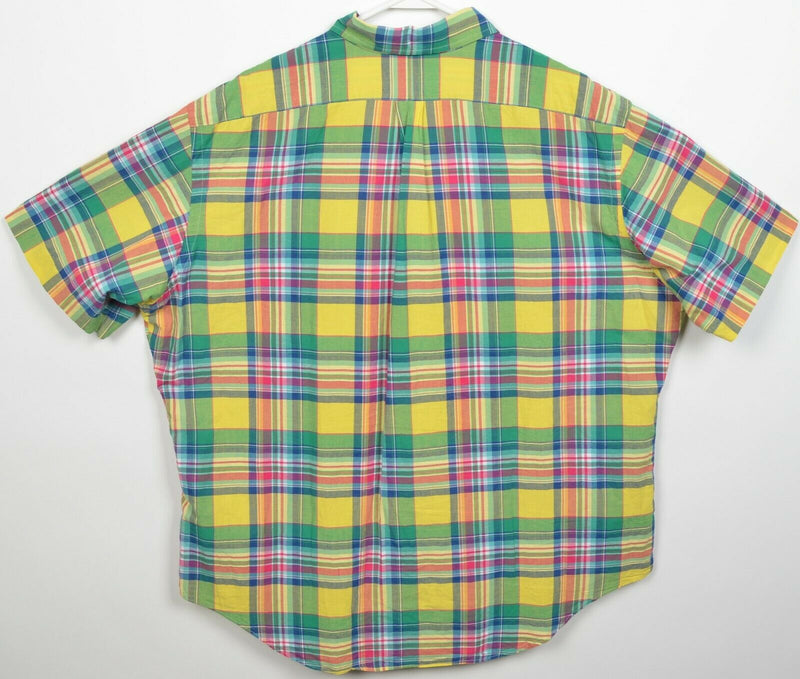 Polo Ralph Lauren Men's 2XL Indian Madras Colorful Pony Button-Down Shirt