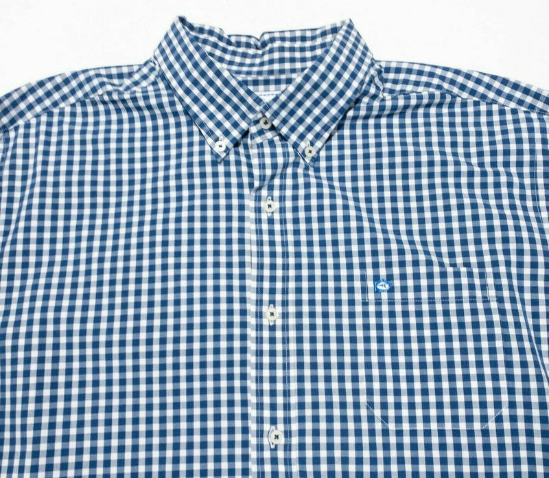 Southern Tide Gingham Check Button-Down Shirt Blue White Skipjack Men's XL