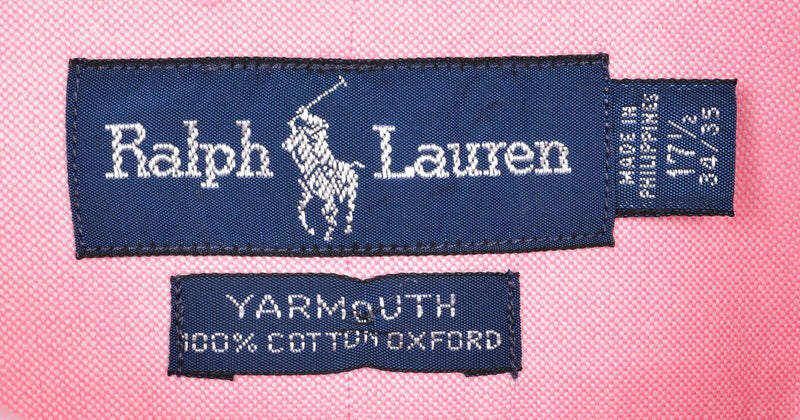 Polo Ralph Lauren Men's 17.5-34/35 Solid Pink Yarmouth Oxford Button-Down Shirt