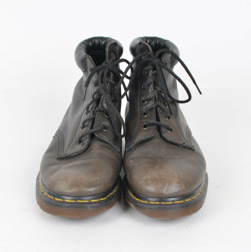 Vintage Dr Doc Marten Men's 7 Brown Leather Made in England Eyelet Ankle Boots