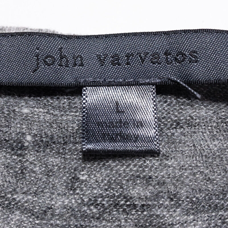 John Varvatos Collection Henley T-Shirt Large Men's Linen Short Sleeve Gray
