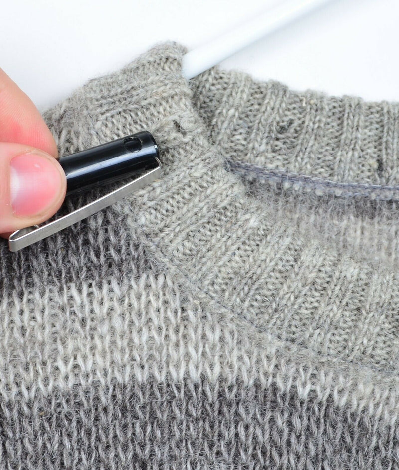 Vtg Hilda Ltd. Men's Sz XL 100% Wool Nordic Iceland Geometric HOLE STAIN Sweater