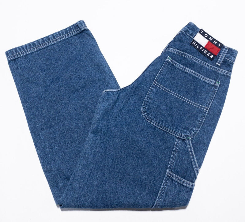 Vintage Tommy Hilfiger Carpenter Jeans Men's Fits 28x30 Denim Pants Baggy Logo