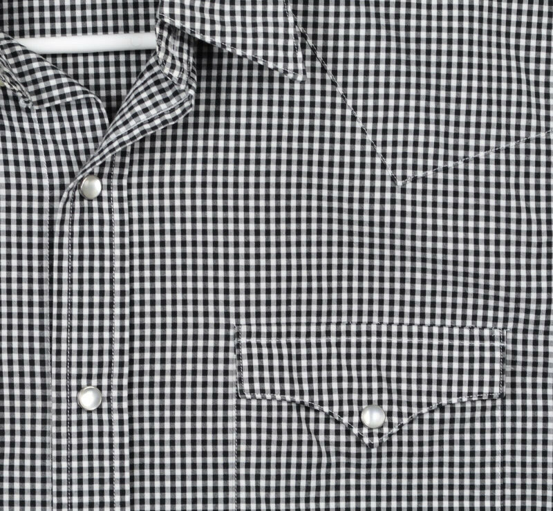 Polo Ralph Lauren Men's Medium RL Western Pearl Snap Black Gingham Check Shirt