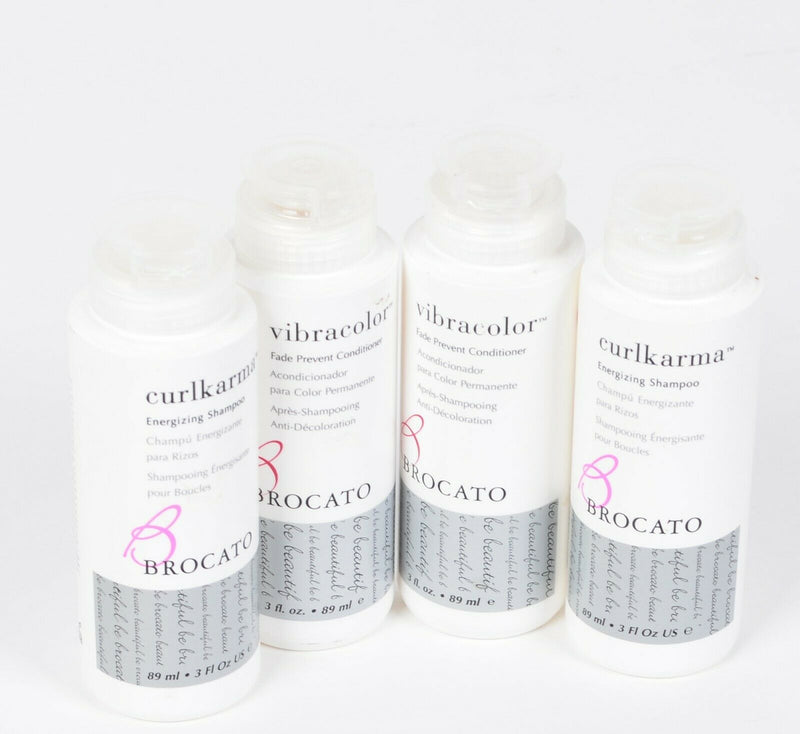 Brocato Curlkarma Energizing Shampoo & Fade Prevent Conditioner (4 Pack) 3 fl oz