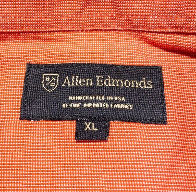 Allen Edmonds Button-Down Shirt Men's XL Peach Orange Long Sleeve Casual USA