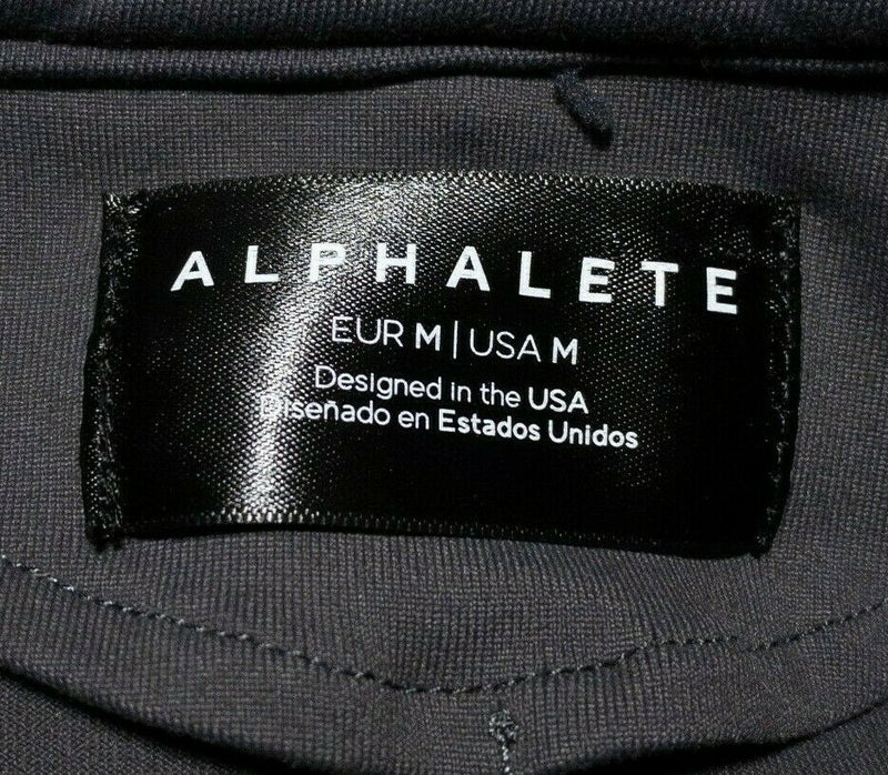 ALPHALETE Full Zip Track Warm-Up Gym Jacket Solid Gray Men's Medium