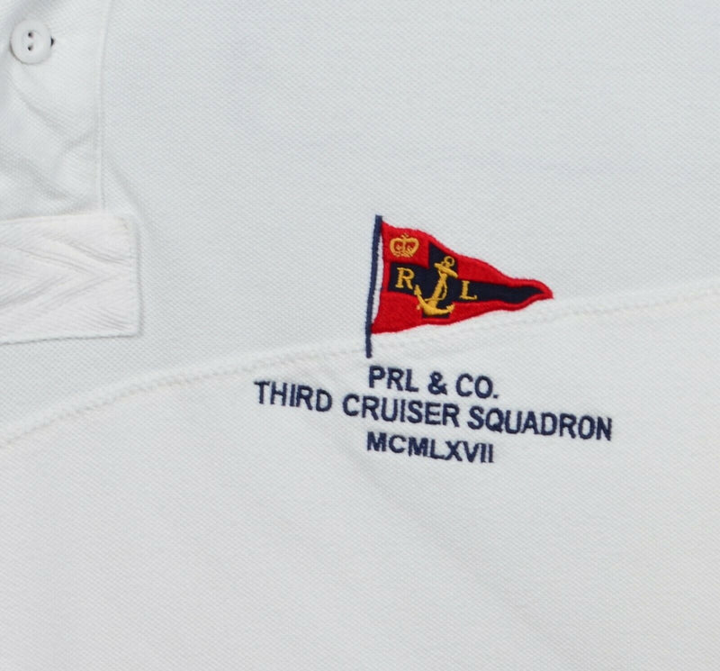 Polo Ralph Lauren Men's Large Big Print Third Cruiser Squadron Heavy Polo Shirt