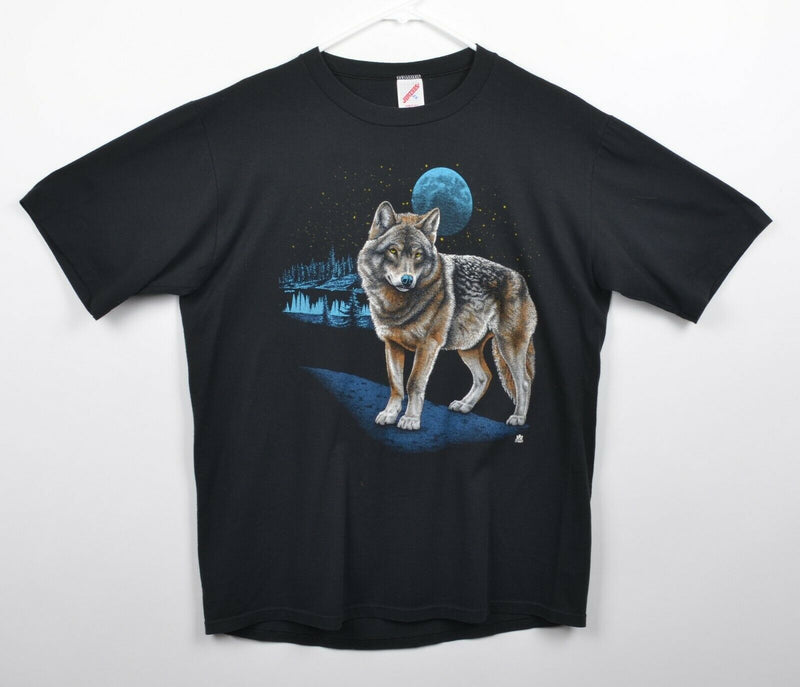 Vtg 1987 Wolf Men's Sz XL Kanye West Anchorman 2 Animal LSJ Sportwear T-Shirt