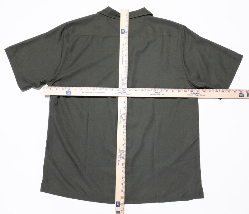 Oakley Shirt Men's Large Oversized Fit Button-Up Camp Collar Forest Green Y2K