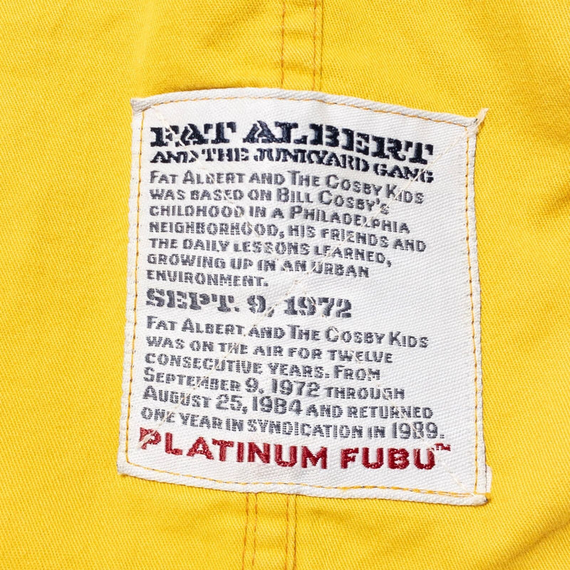 FUBU Fat Albert Boxing Shirt Men's XL Button-Up Yellow Vintage 90s Russell Rudy