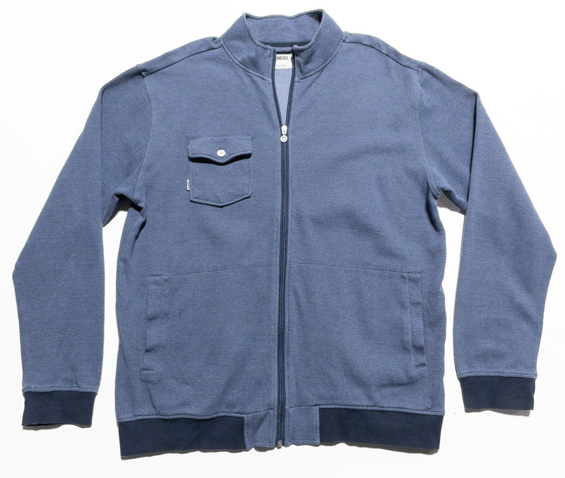 Linksoul Sweater Men's 2XL Full Zip Blue Cotton Nylon Blend Golf Casual