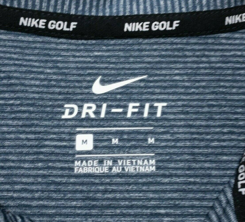 Nike US Open Golf Medium Men Polo Wicking Dri-Fit Blue Striped Shinnecock Hills