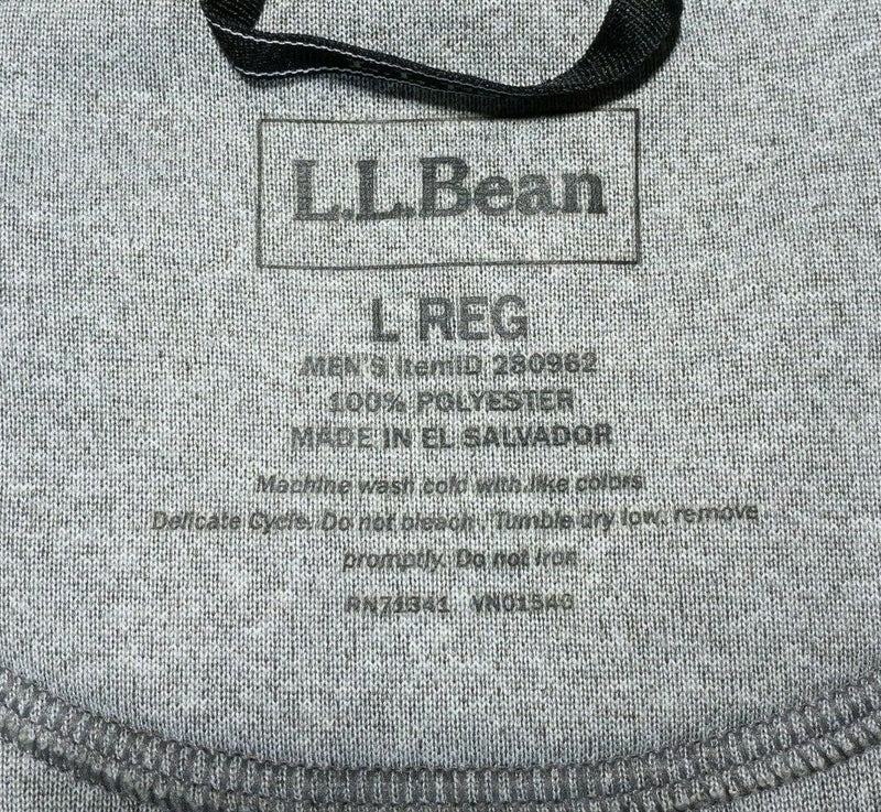 L.L. Bean Men's Trail Fleece, Quarter-Zip Gray Pullover Hiking Outdoor Large