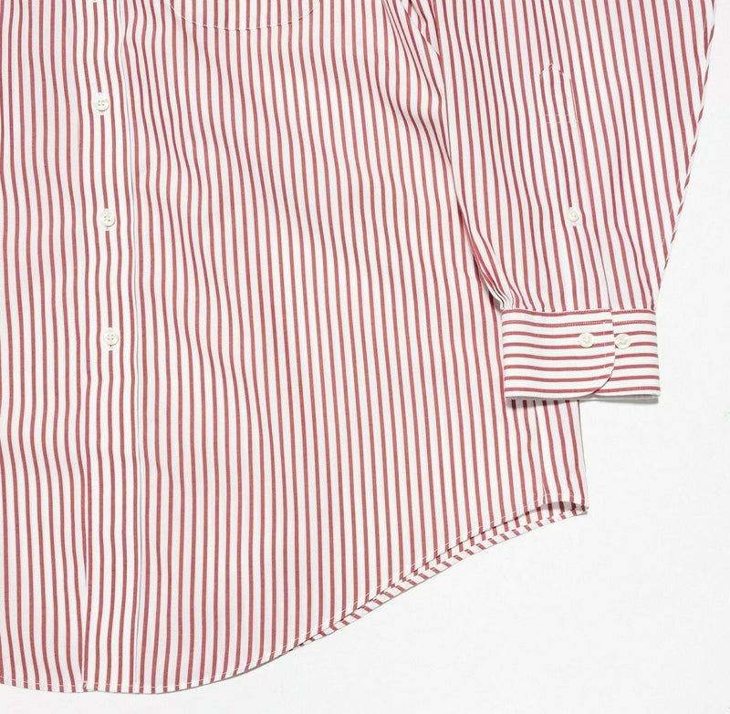 Brooks Brothers Dress Shirt Men's 16 Traditional Fit Non-Iron Red Striped