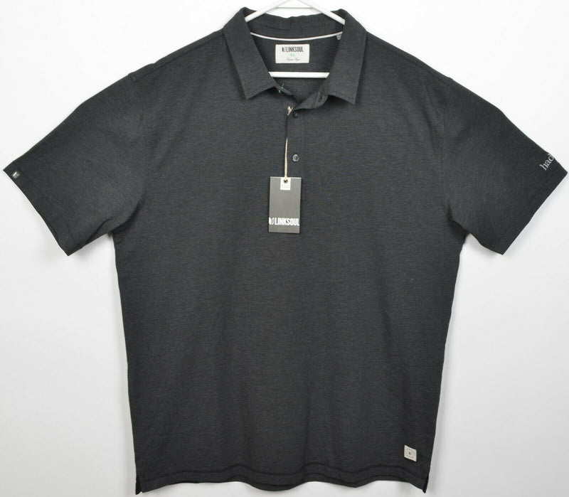 Linksoul Men's XL Dark Gray Cotton Polyester Lycra Blend Golf Polo Shirt