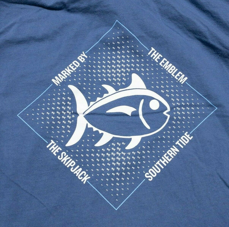 Southern Tide Men's Small Skipjack Sleeve Logo Blue Lightweight Hoodie Shirt