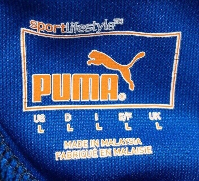 Puma Italia Jersey Men's Large Long Sleeve Training Blue Soccer Football Italy