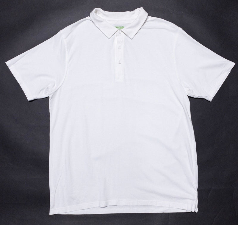 Cariloha Bamboo Polo Shirt Men's XL Solid White Short Sleeve Stretch Performance