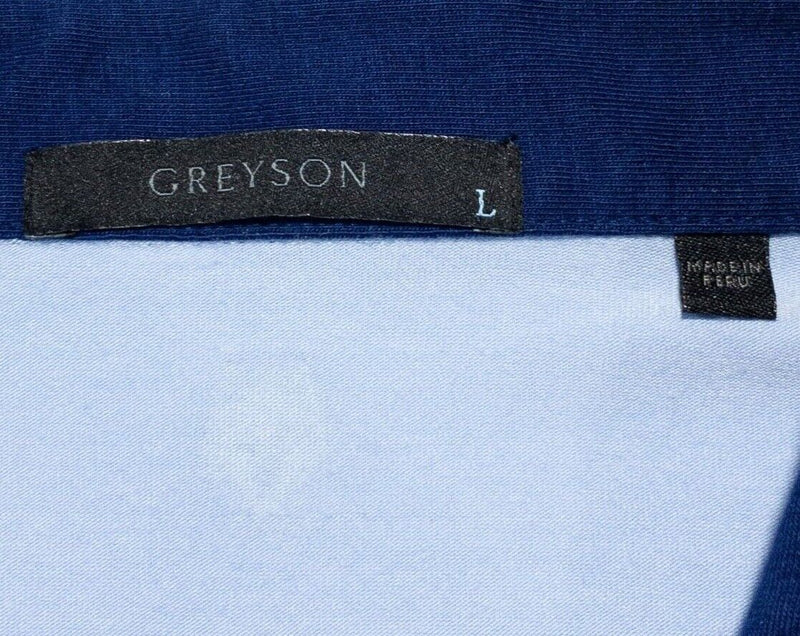 Greyson Golf Shirt Large Men's Polo Light Blue Pima Cotton Modal Blend Stifel