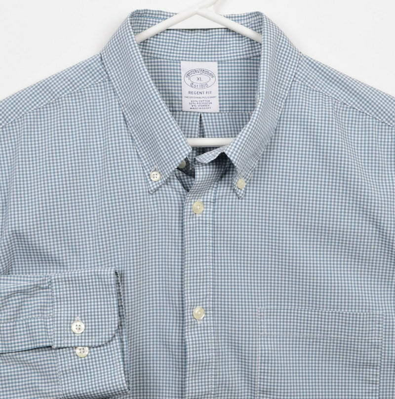 Brooks Brothers Men's XL Cotton Polyester Blend Wicking Check Button-Down Shirt
