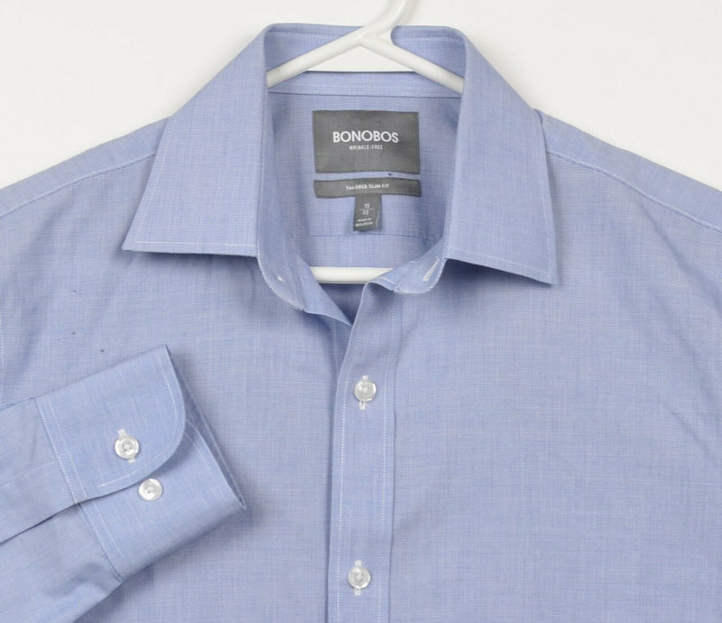 Bonobos Wrinkle Free Men's 15/33 Tailored Slim Fit Blue Button-Front Dress Shirt