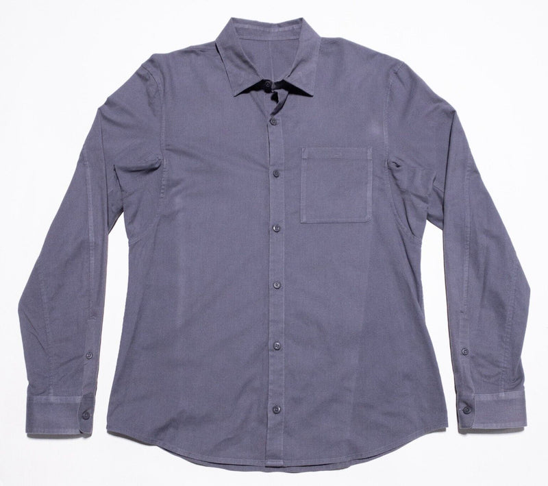 Lululemon Commission Shirt Men's Fits Medium Long Sleeve Solid Purple Button-Up