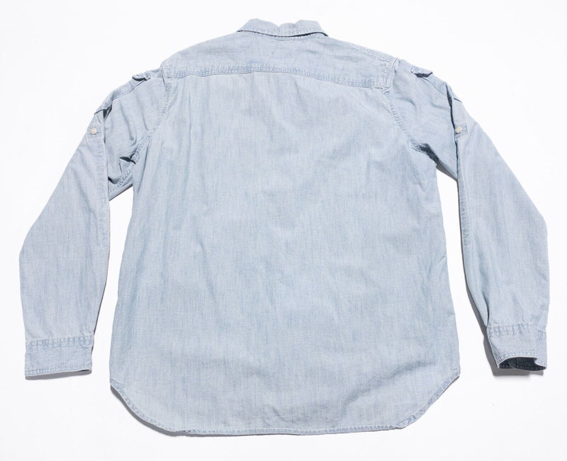Denim & Supply Ralph Lauren Denim Shirt Men's Large Chambray Blue Long Sleeve