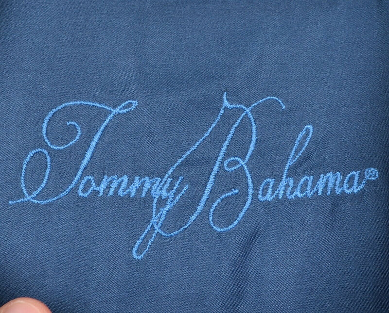 Tommy Bahama Men's Sz XL 100% Silk Floral Blue Hawaiian Flower Aloha Shirt