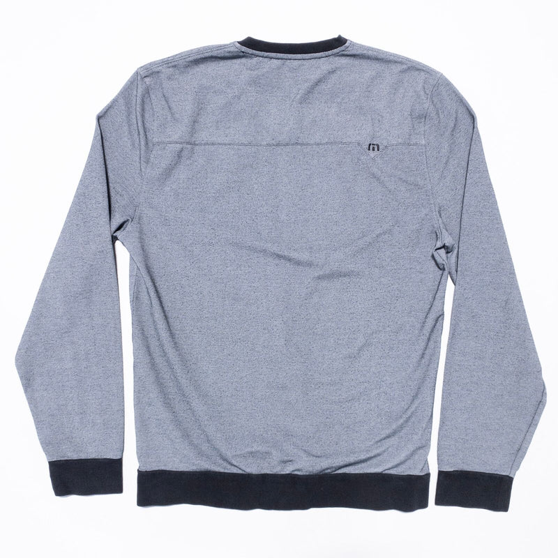Travis Mathew V-Neck Sweater Men's Medium Gray Pullover Long Sleeve Golf Casual