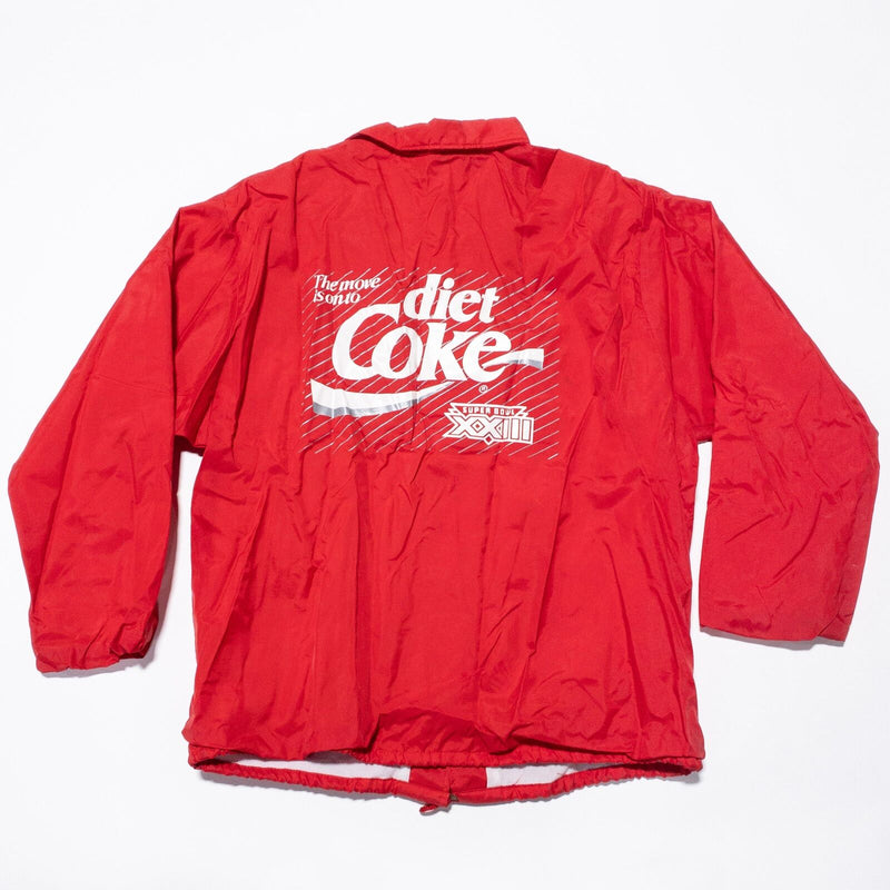 Vintage Coca-Cola Super Bowl Jacket Adult Fits Large Promo 80s Diet Coke Red