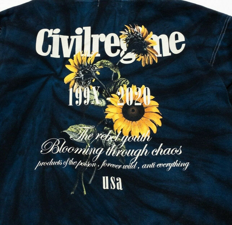 Civil Regime Hoodie Women's Medium Rebel Youth Tie Dye Blue Black Floral