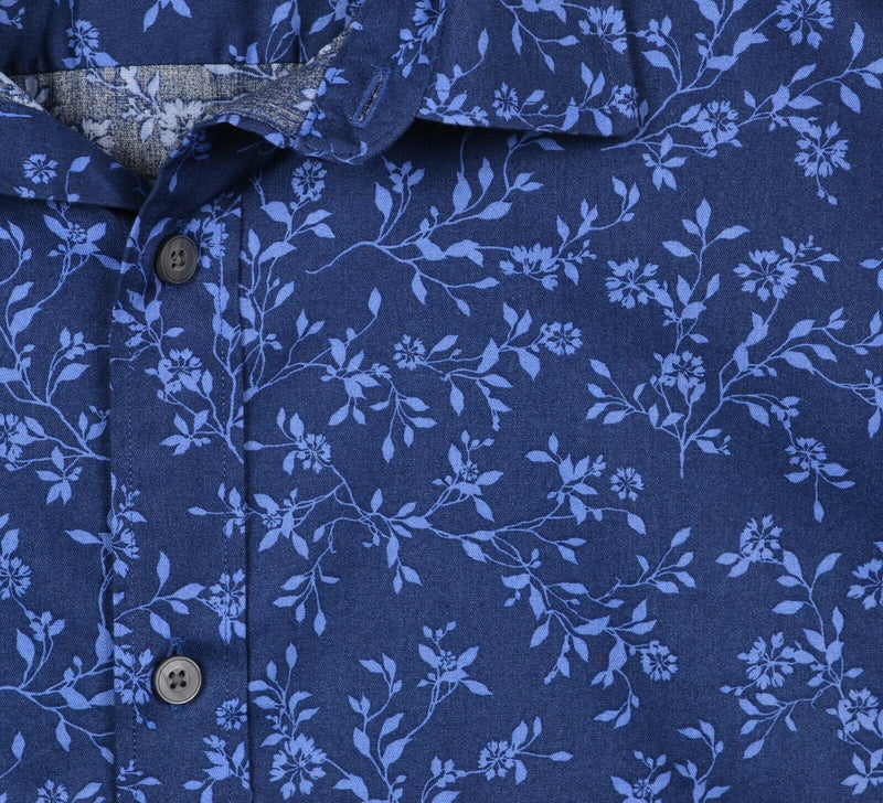 UNTUCKit Men's 3XL Floral Navy Blue Flowers Long Sleeve Button-Front Shirt