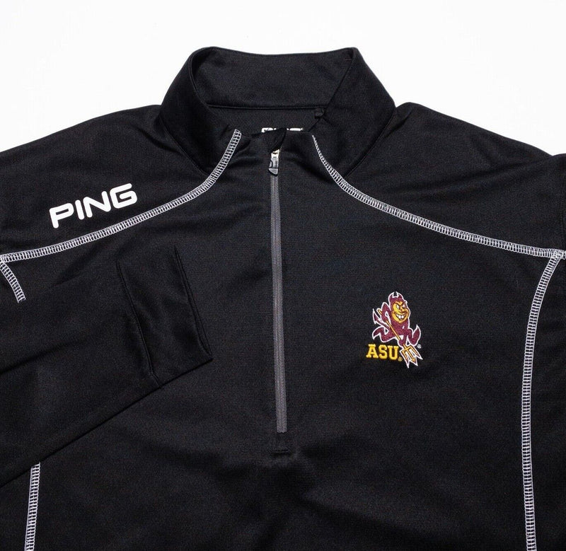 ASU Arizona State Golf Jacket Men's XL Ping 1/4 Zip Performance Pullover Black