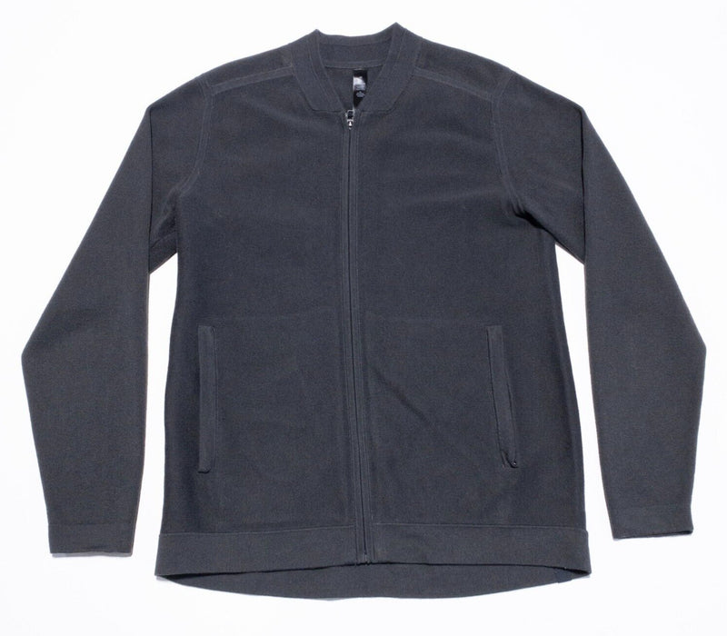 Lululemon Sweater Jacket Men's Medium Knit Full Zip Dark Gray Collarless Swacket