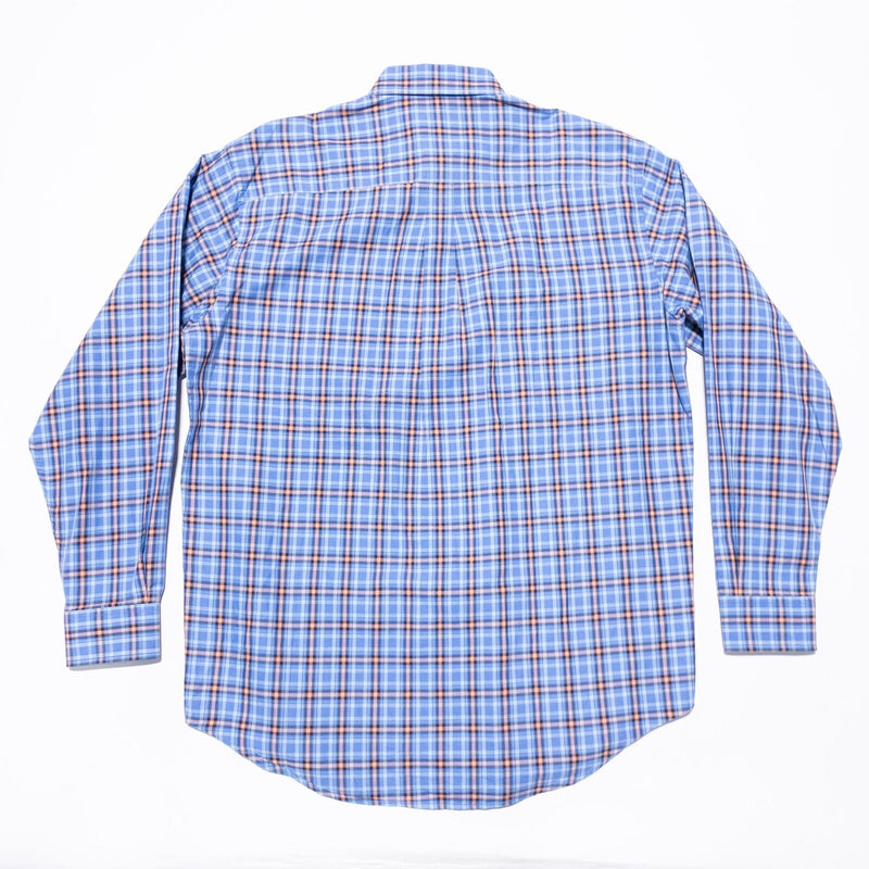 Bobby Jones Collection Shirt Men's Large Button-Down Blue Plaid Long Sleeve