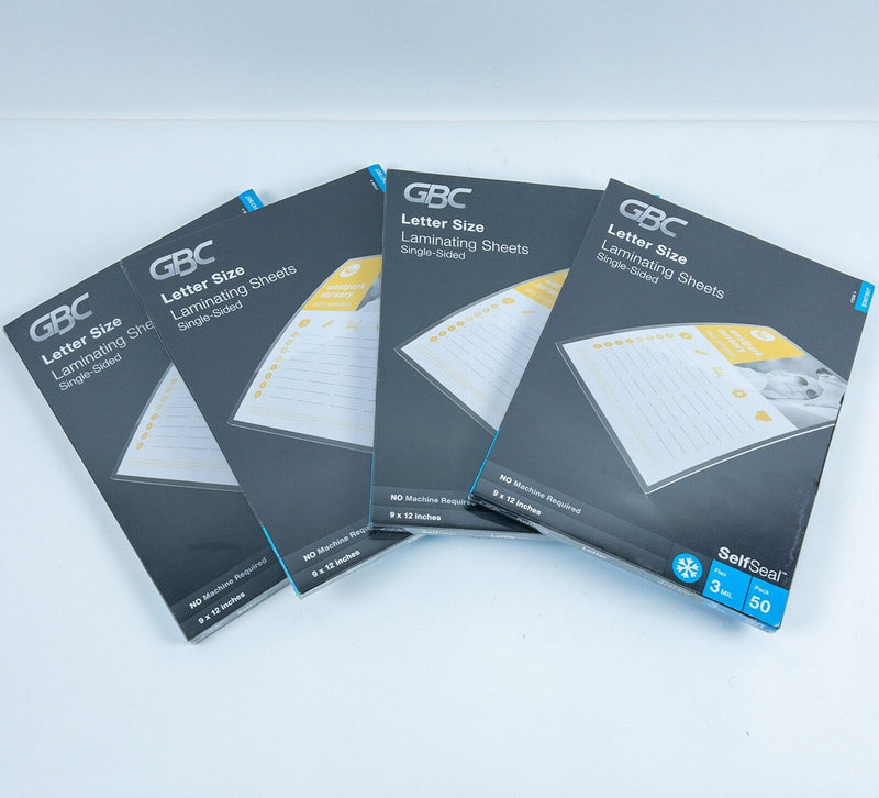 GBC Letter-Size Laminating Sheets SelfSeal Single-Sided 3 mil 9 x 12 in. 3747307