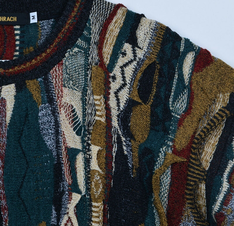 Vtg 90s Bachrach Men's Sz Medium 3D Coogi-Style Textured Pullover Sweater