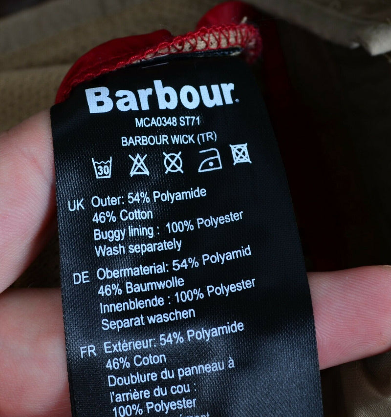 Barbour Men's Medium Wick Tailored Fit Corduroy Collar Khaki Full Zip Jacket