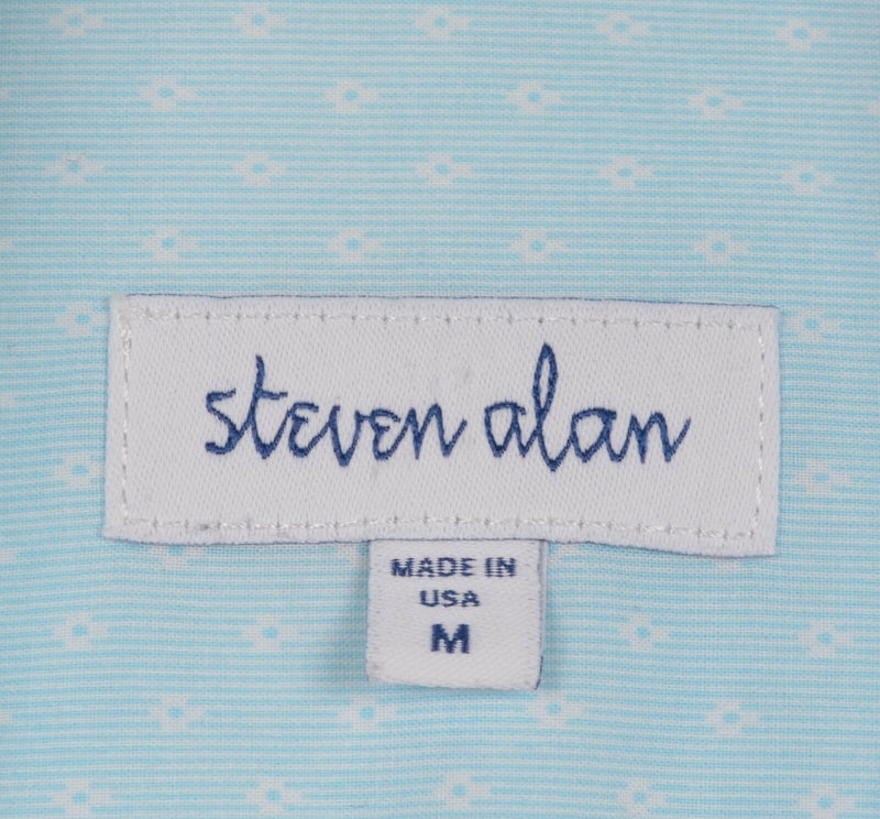 Steven Alan Men's Medium Light Blue Geometric Diamond USA Button-Down Shirt