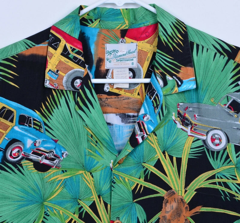 Diamond Head Men's Sz Large 100% Rayon Woodie Wagons Hawaiian Shirt