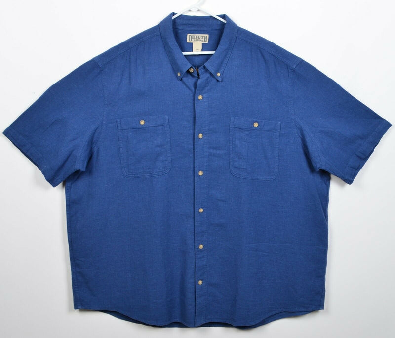 Duluth Trading Co Men's 3XL Hemp Organic Cotton Blend Blue Button-Down Shirt