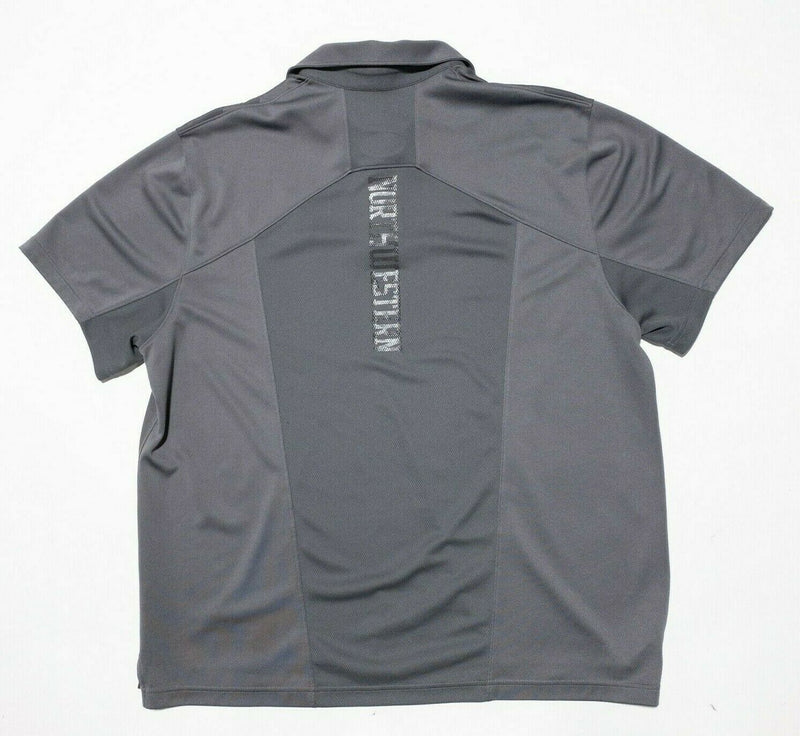 Northwestern Under armour 2XL Men Team Issue Football HeatGear Polo Shirt Gray