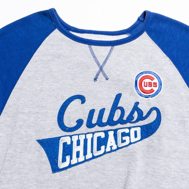 Chicago Cubs Sweatshirt Adult Medium Soft as a Grape Pullover Crewneck MLB Blue