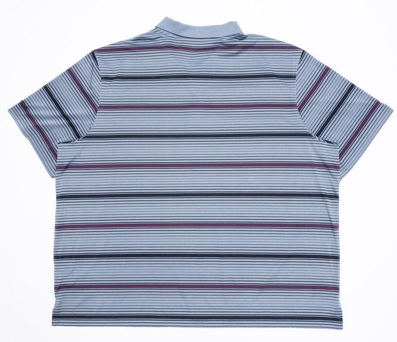 Reebok Golf 5XL Men's Polo Shirt Wicking Polyester Gray Striped Stretch