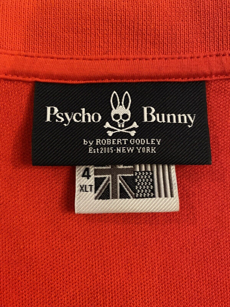 Psycho Bunny Men's Sz 4XLT Pima Cotton Solid Red Embroidered Logo Polo Shirt