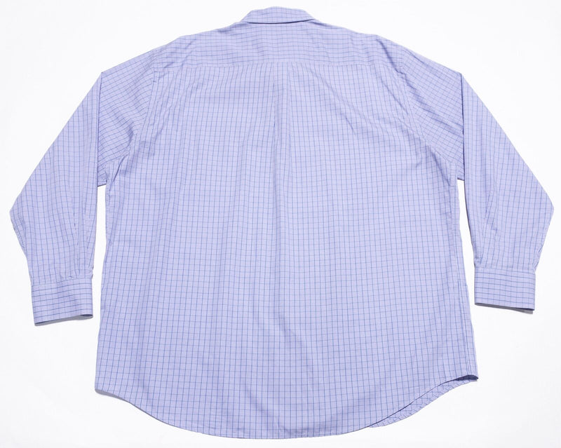 Peter Millar Seaside Finish Shirt Men's 2XL Button-Down Purple Check Long Sleeve