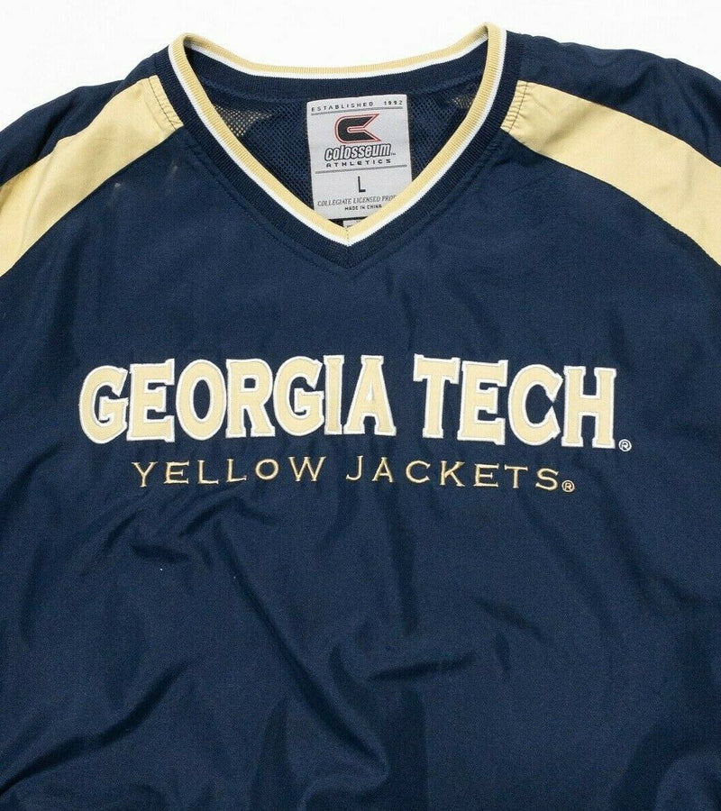 Georgia Tech Jacket Men's Large Windbreaker Yellow Jackets Colosseum Pullover