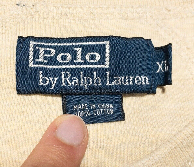 Polo Ralph Lauren Henley Mens XL Midweight Long Sleeve Ivory/Cream Outdoor Goods