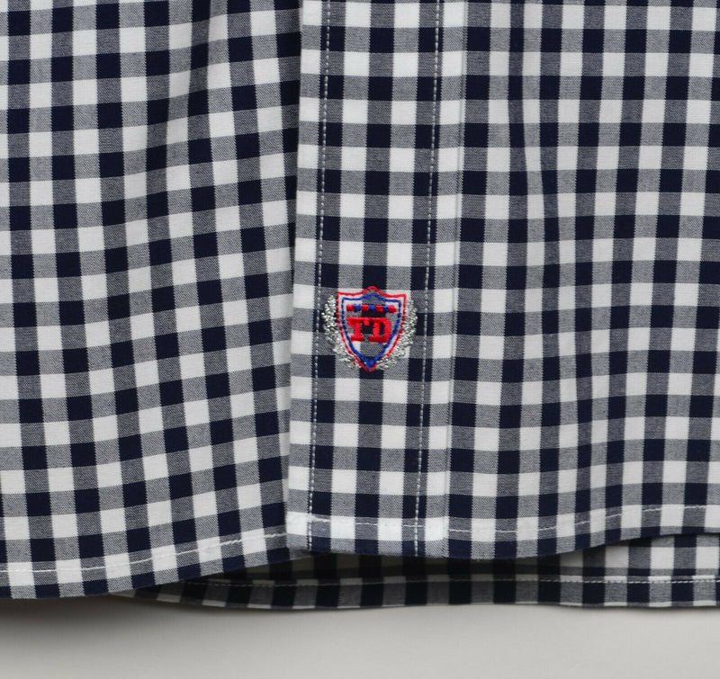 Michigan Wolverines Men's 2XL Thomas Dean Flip Cuff Gingham Check Button Shirt